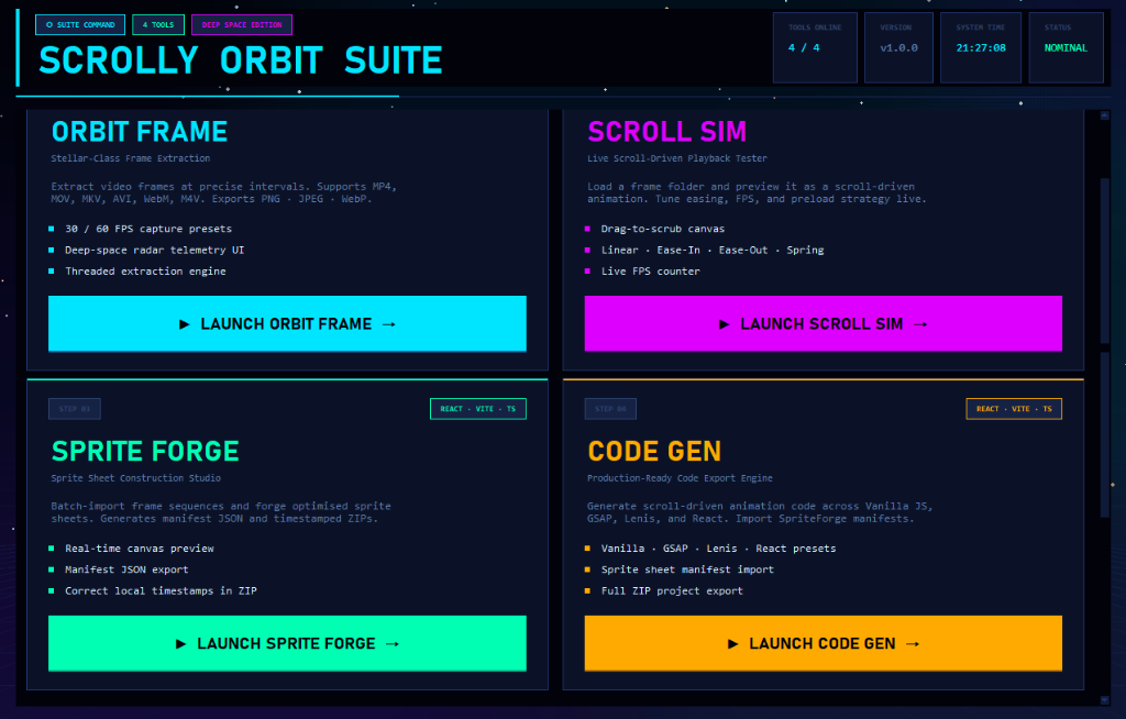 ScrollyOrbit Interface